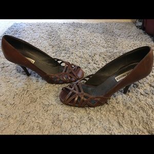 Steve Madden Brown open-toe heels. Size 7 1/2.